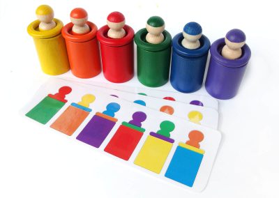 Układanka lewopółkulowa ludziki, sorter kolorów ludziki, układanka Montessori